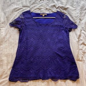 Banana Republic Purple Lace Top, Size Small
